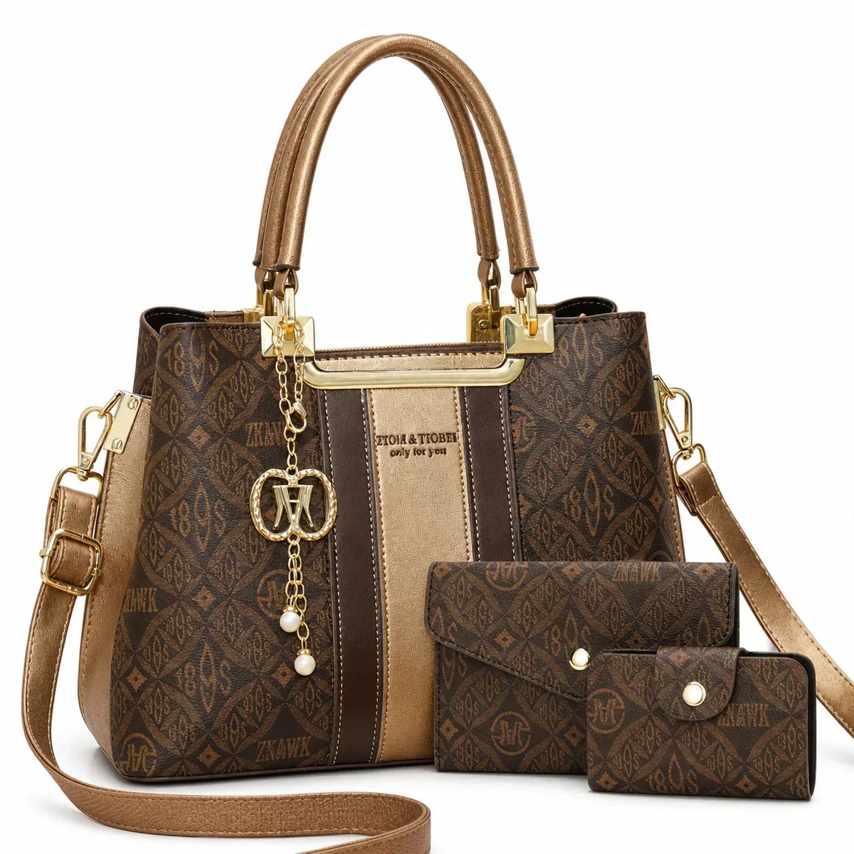 3-Piece Women's Bag Set in Printed Fabric - Margot