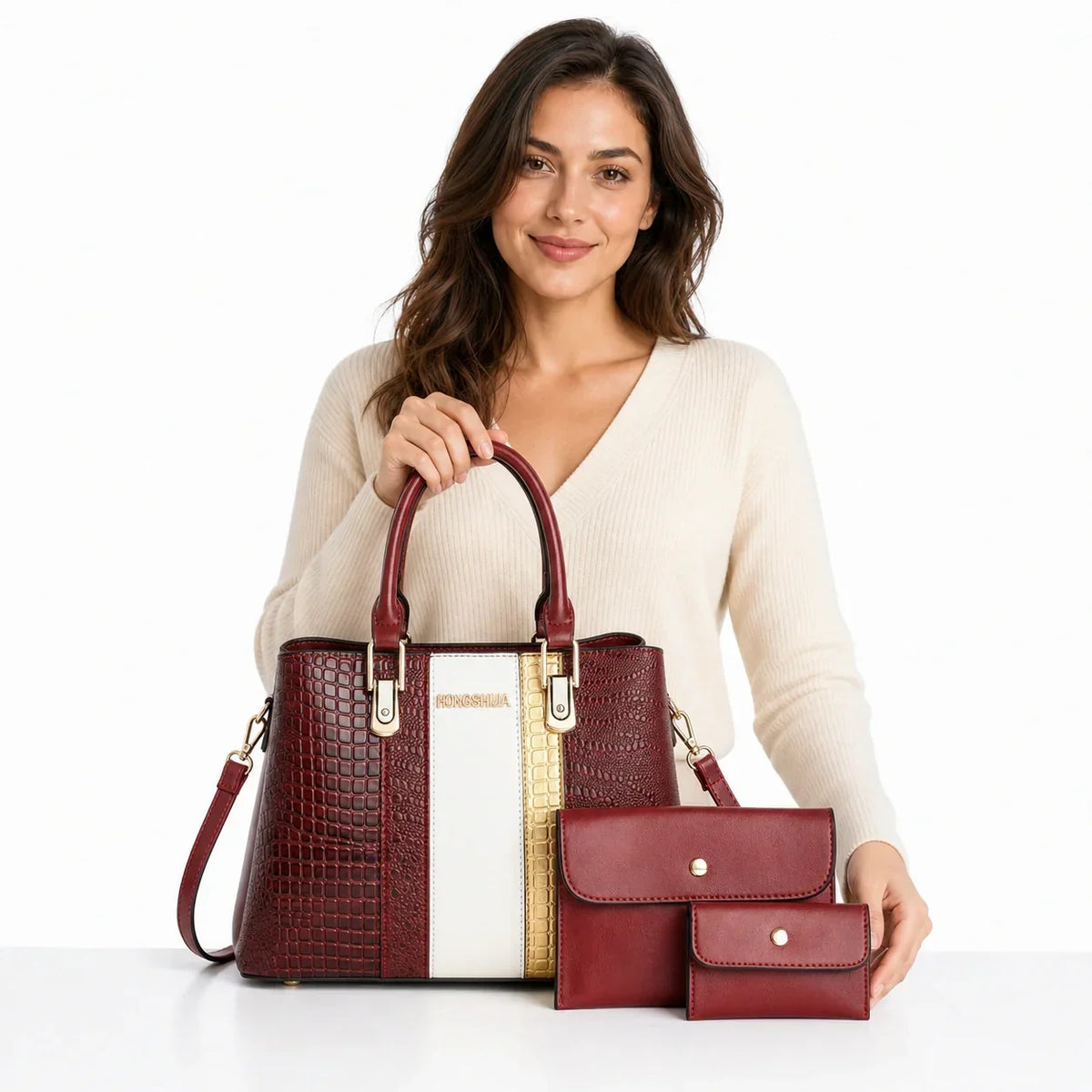 3-Piece Leather Crossbody Set - NOVA