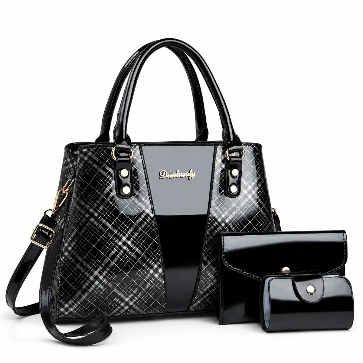3-Piece Leather Shoulder Bag Set - Aria