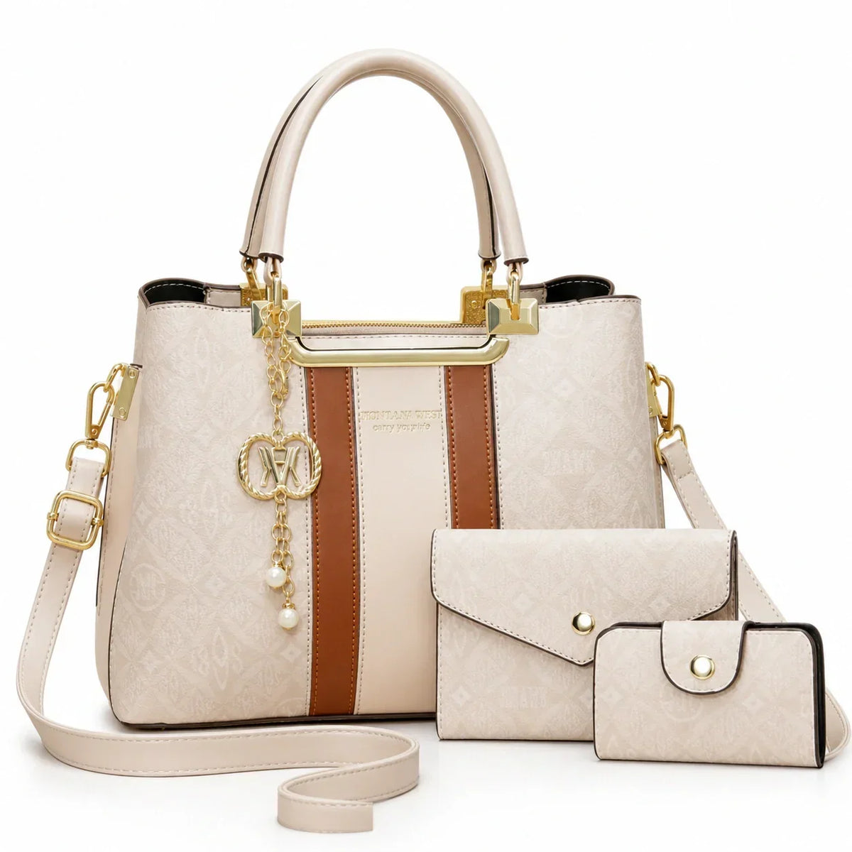 3-Piece Women's Bag Set in Printed Fabric - Margot